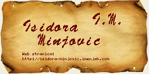 Isidora Minjović vizit kartica